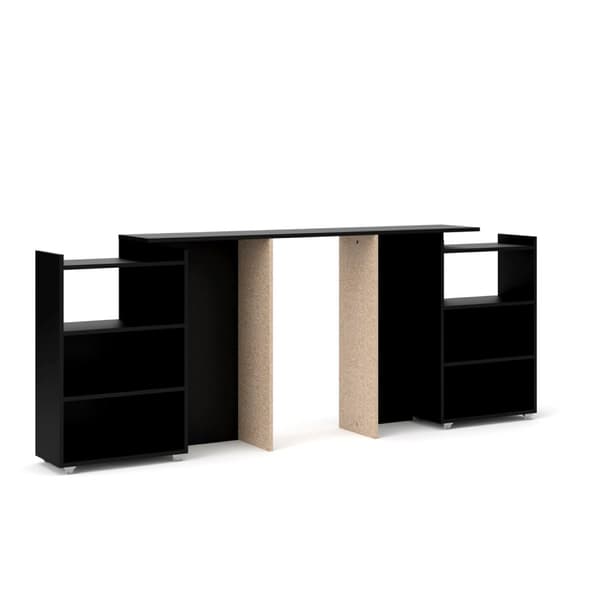 Nada hovedgavl 160 cm med 4 hylder sort mat.