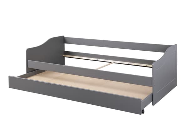 Malsu säng 90x200 cm med 1 utdragbar säng grå.