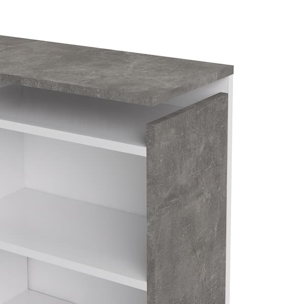 Nada hovedgavl med opbevaring 160 cm beton dekor/hvid højglans.