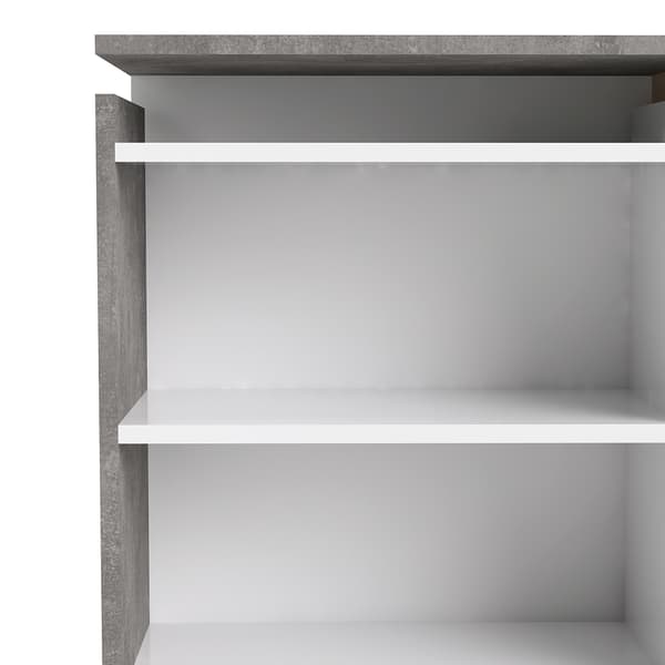 Nada hovedgavl med opbevaring 160 cm beton dekor/hvid højglans.