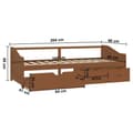 Pikkukuva 9 / 10: vidaXL Päivävuode 3-istuttava laatikoilla hunajanrusk. mänty 90x200 cm