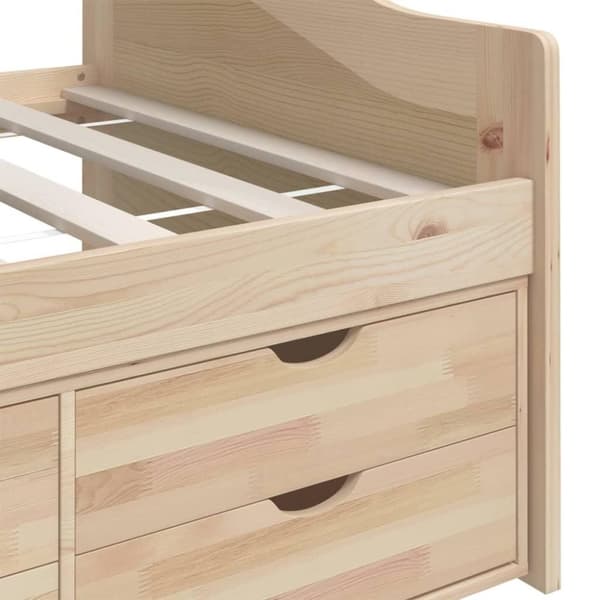 vidaXL 3-personers daybed med skuffer 90x200 cm massivt fyrretræ
