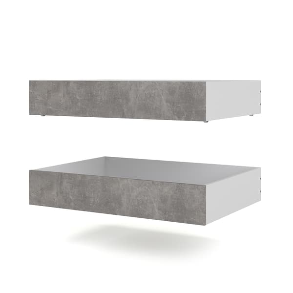 Nada säng 2 sänglådor bredd 94 cm, betongmönstrad.