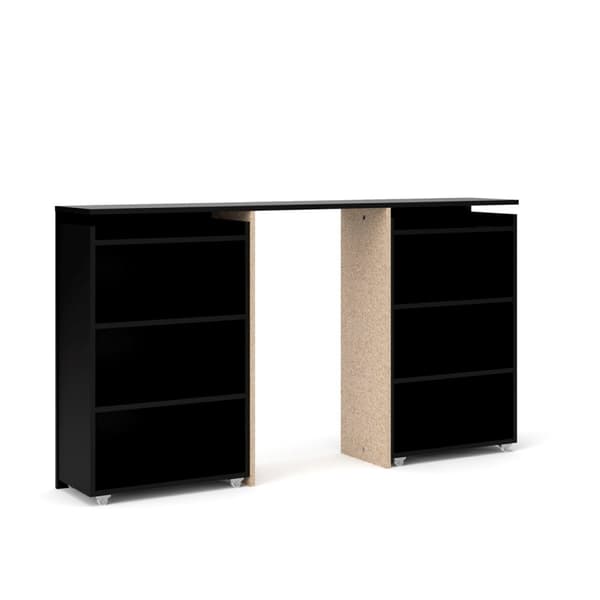 Nada hodegavl 160 cm med 4 hyller svart matt.