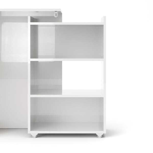 Nada hodegavl 140 cm med 4 hyller hvit høyglans.