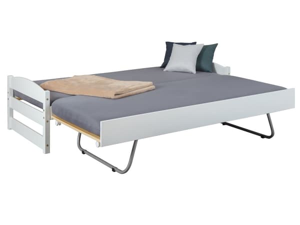 Vicki seng 90x200 cm med ekstra seng hvit lakkert.