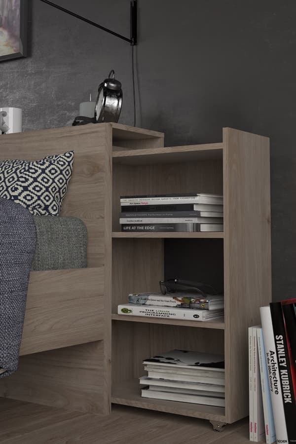 Nada sengegavl 160 cm 4 hyller Hickory dekor.