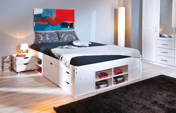 Till seng 140 x 190 cm, inkl. 2 ribbebunn hvit.