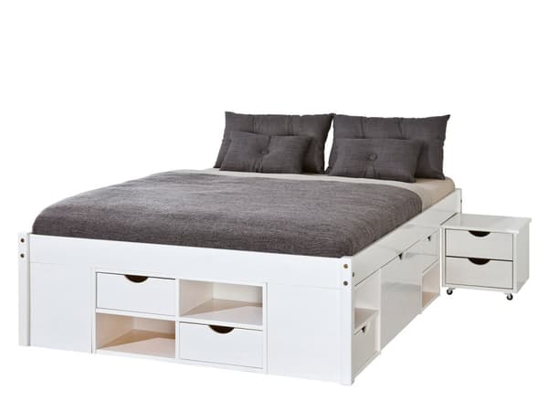 Till seng 140 x 190 cm, inkl. 2 ribbebunn hvit.