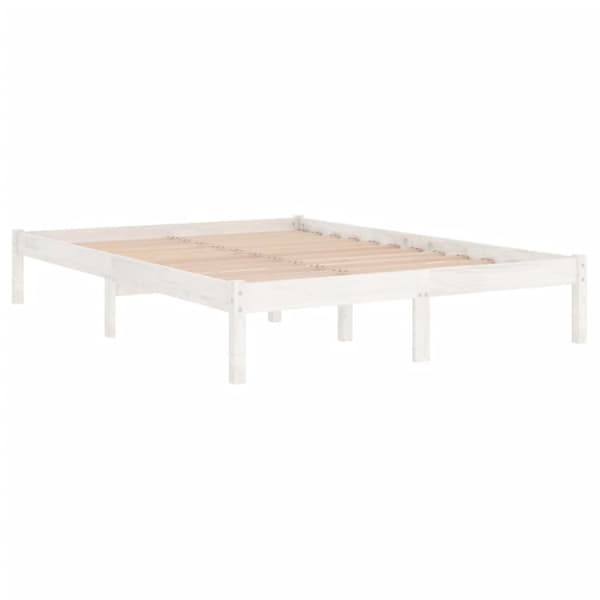 vidaXL sengestel 140x190 cm massivt fyrretræ hvid