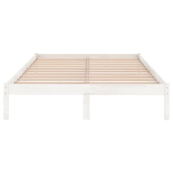 vidaXL sengestel 140x190 cm massivt fyrretræ hvid