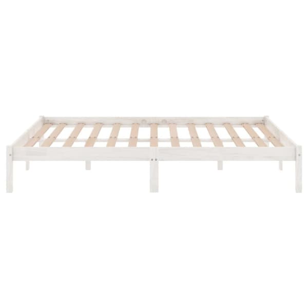 vidaXL sengestel 140x190 cm massivt fyrretræ hvid