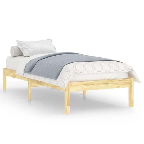 vidaXL Sängram massiv furu 100x200 cm