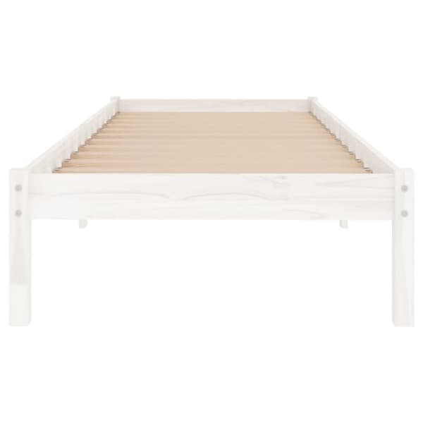 vidaXL Sängram vit massiv furu 100x200 cm