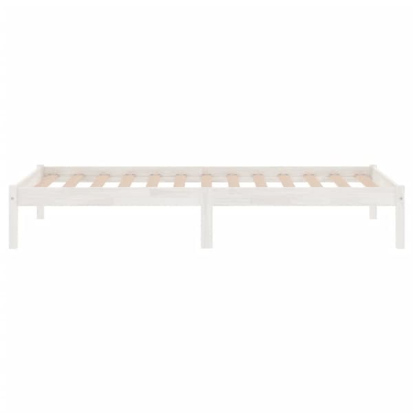 vidaXL Sängram vit massiv furu 100x200 cm