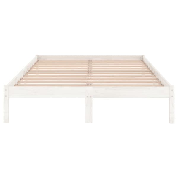 vidaXL Sengeramme hvit heltre furu 200x200 cm