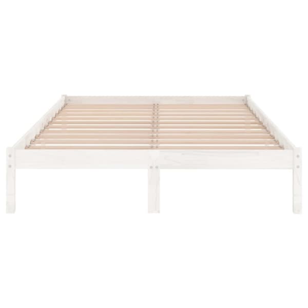 vidaXL sengeramme 120x190 cm Small Double massivt træ hvid