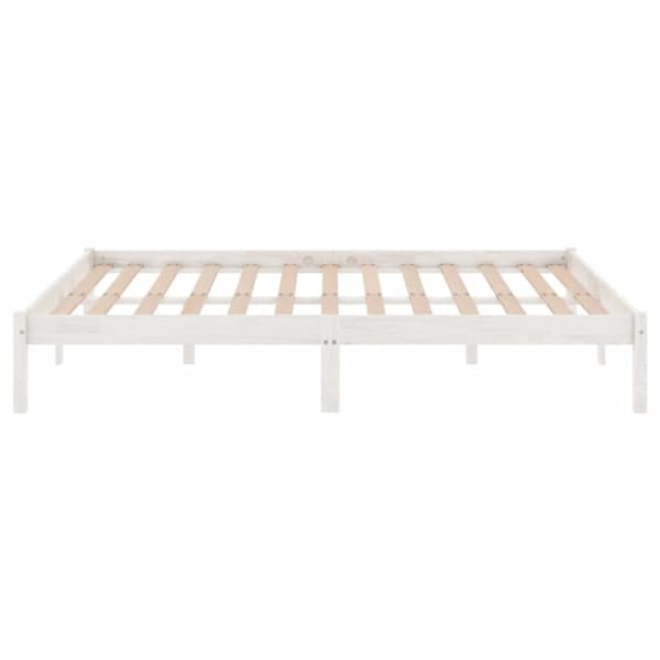 vidaXL sengeramme 120x190 cm Small Double massivt træ hvid