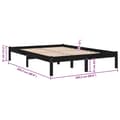 Miniatyrbillede 9 af 9: vidaXL sengestel 200x200 cm massivt fyrretræ sort