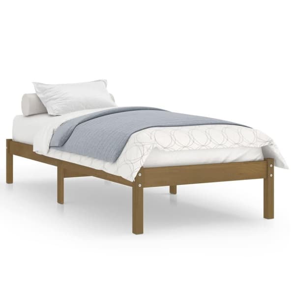 vidaXL Sengeramme honningbrun heltre furu 100x200 cm