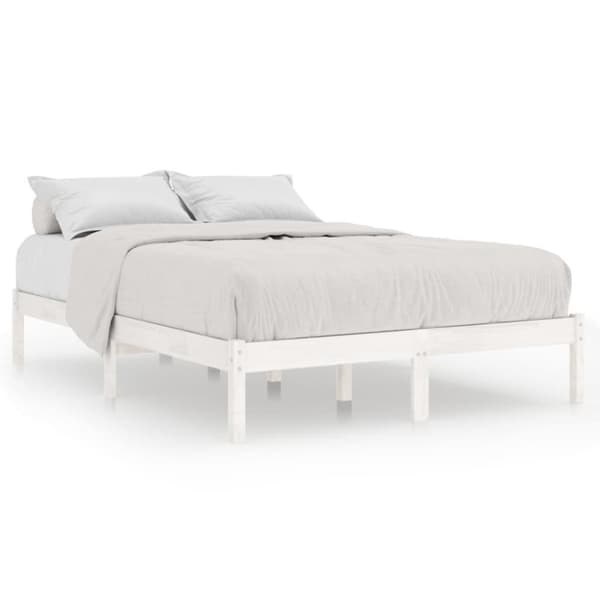vidaXL sengestel 180x200 cm Super King massivt fyrretræ hvid