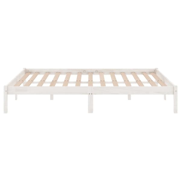 vidaXL sengestel 180x200 cm Super King massivt fyrretræ hvid