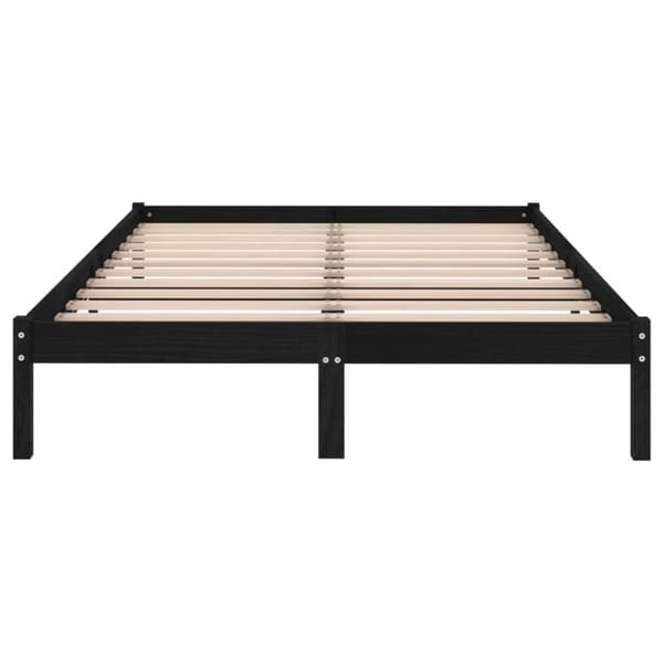 vidaXL sengestel 140x190 cm massivt fyrretræ sort