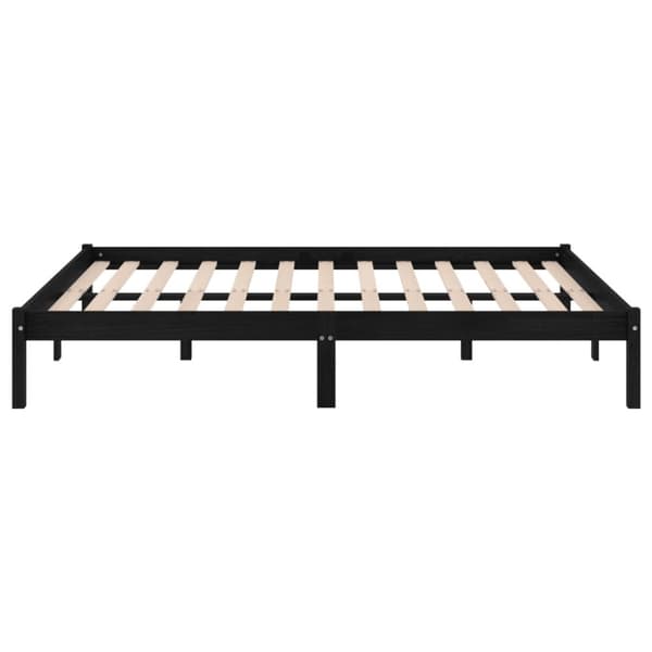 vidaXL sengestel 140x190 cm massivt fyrretræ sort