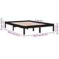 Miniatyrbillede 9 af 9: vidaXL sengestel 140x190 cm massivt fyrretræ sort