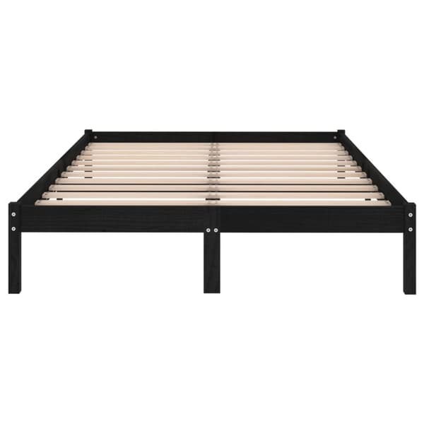 vidaXL sengeramme 120x190 cm Small Double massivt træ sort