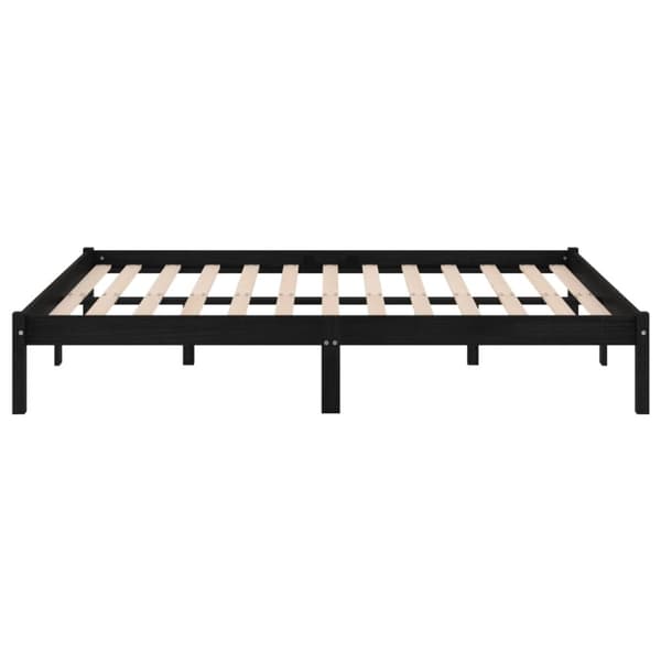 vidaXL sengeramme 120x190 cm Small Double massivt træ sort