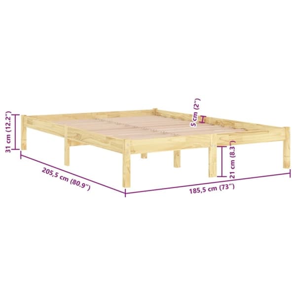 vidaXL Sengeramme heltre 180x200 cm Super King