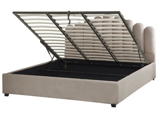 Seng med Opbevaring 180 x 200 cm Beige