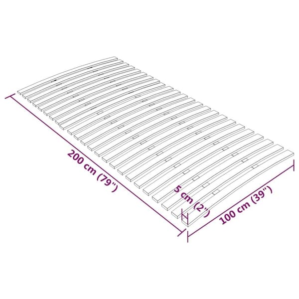 vidaXL Spilebase med 24 lameller 100x200 cm