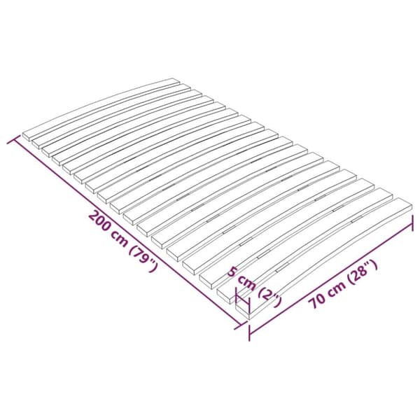 vidaXL Spilebase med 17 lameller 70x200 cm