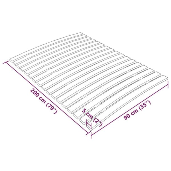 vidaXL Spilebase med 17 lameller 90x200 cm