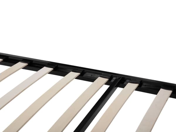 Seng Sort med Stel 140 x 200 cm Minimalistisk Metal Sengeramme med Integreret Lamelbund Lav Sengegavl Moderne Industriel Design Soveværelse