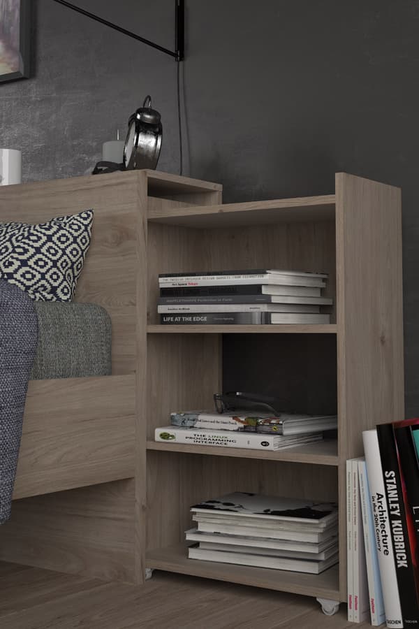 Nada sengegavl 140 cm 4 hyller Hickory dekor.