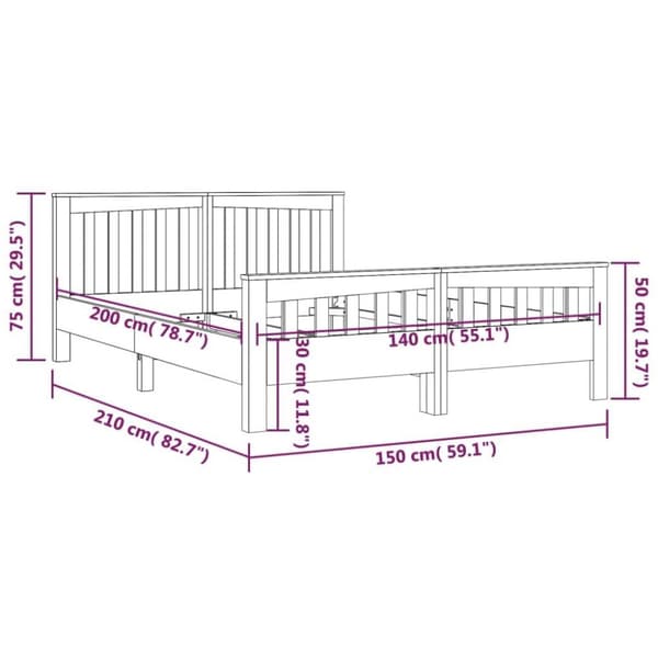 vidaXL sengestel 140x200 cm massivt teaktræ