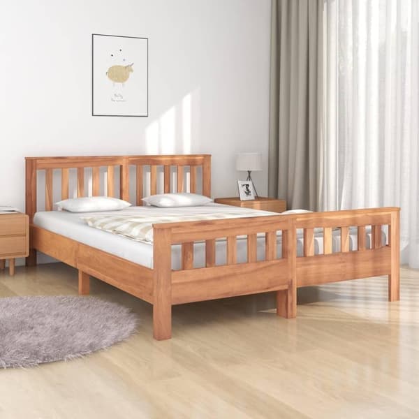 vidaXL sengestel 140x200 cm massivt teaktræ