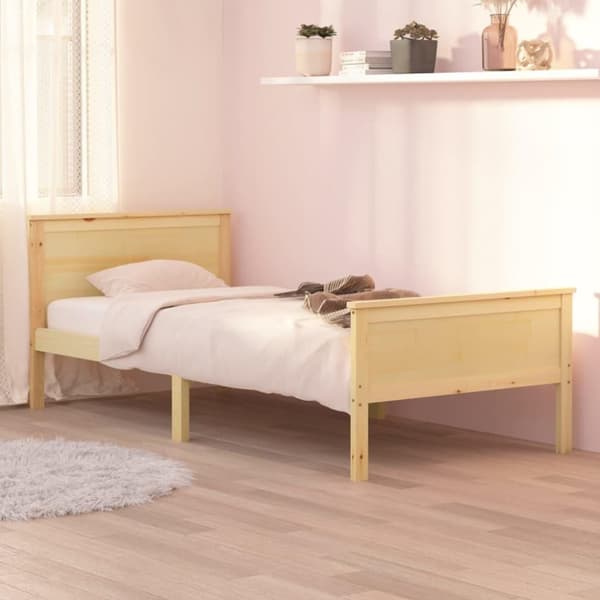 vidaXL sengestel 90x200 cm massivt fyrretræ