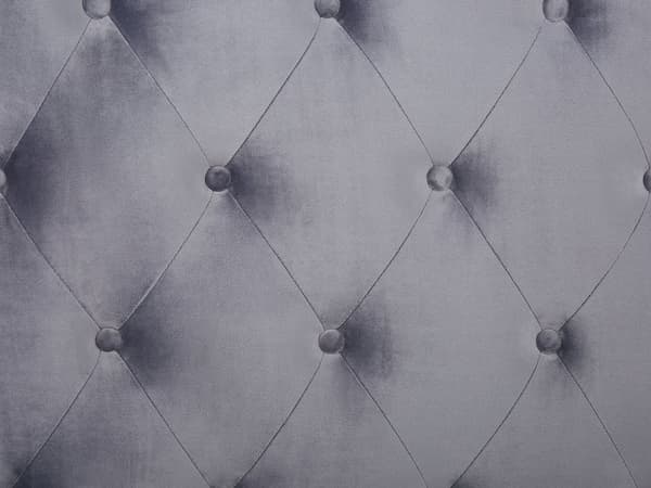Dubbelsäng Lamellbädd Grå Sammetsklädsel 180 x 200 cm Tuftad Sänggavel Modern Design