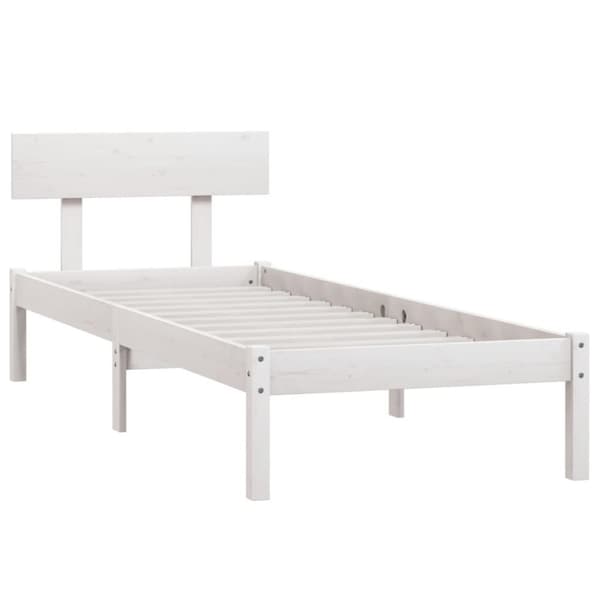 vidaXL Sengeramme hvit heltre 75x190 cm Small Single
