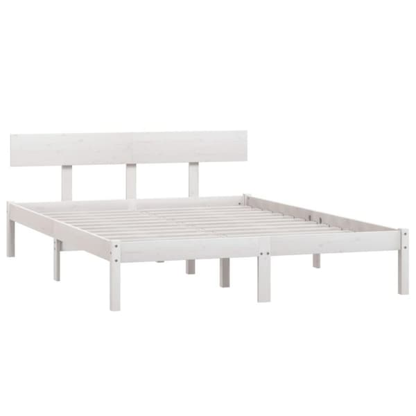 vidaXL Sengeramme hvit heltre furu 120x200 cm