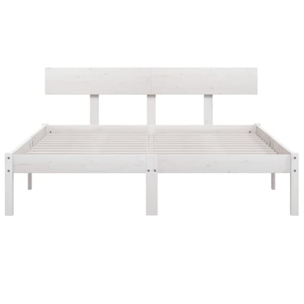 vidaXL Sengeramme hvit heltre furu 120x200 cm