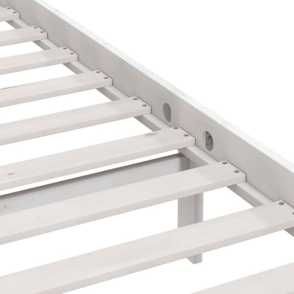 vidaXL Sengeramme hvit heltre furu 120x200 cm