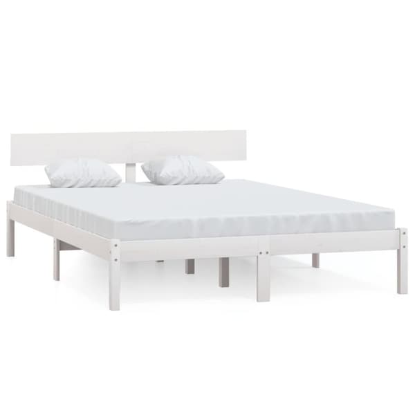 vidaXL Sengeramme hvit heltre furu 120x200 cm