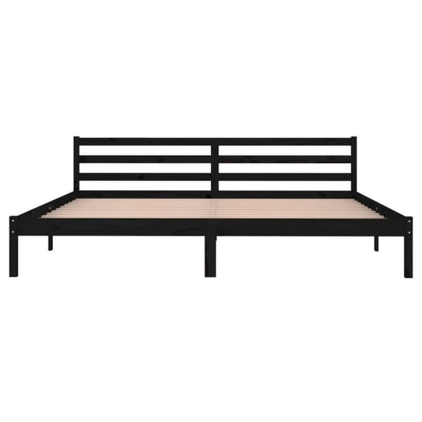 vidaXL Sengeramme heltre furu 200x200 cm svart