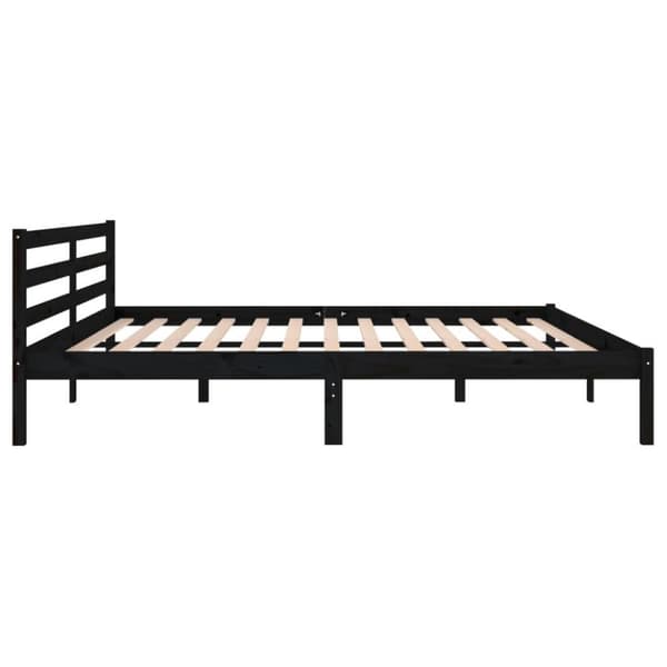 vidaXL Sengeramme heltre furu 200x200 cm svart