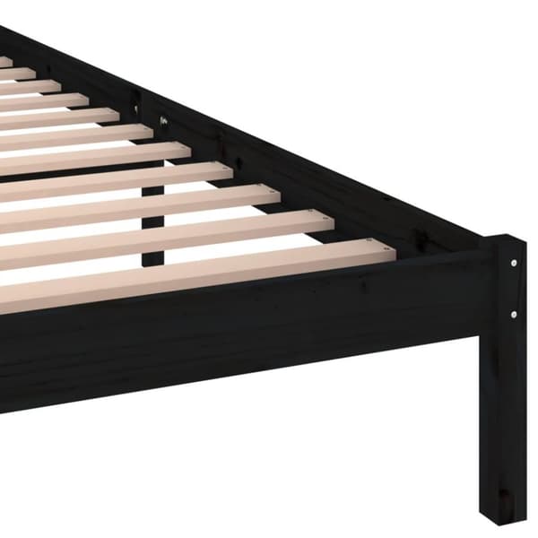 vidaXL Sengeramme heltre furu 200x200 cm svart